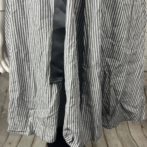 City Chic Black With Gray & White Stripe Dress (Dress Shirt Play) Plus Size 14 - Picture 7 of 8